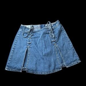 L.A. Blues Y2K Vintage Lace-Up Denim Skort Sz 12